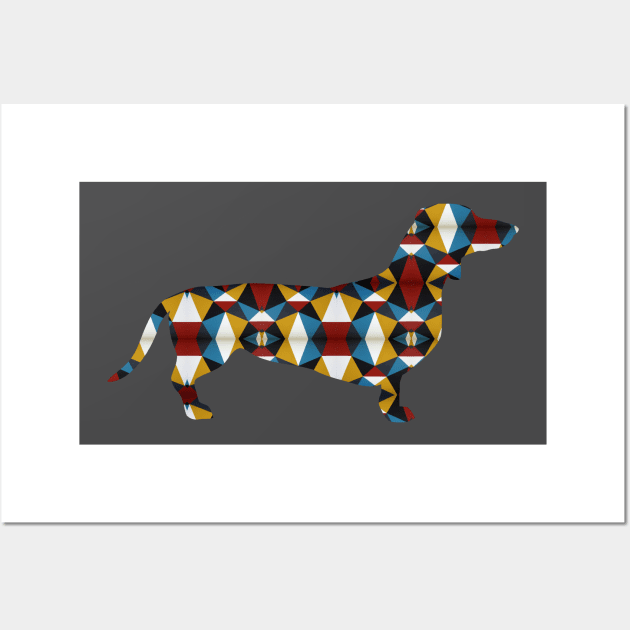 Art Deco Geometric Dachshund Wall Art by KarmicKal